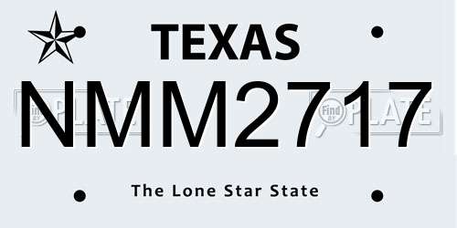 NMM2717 Texas License Plate