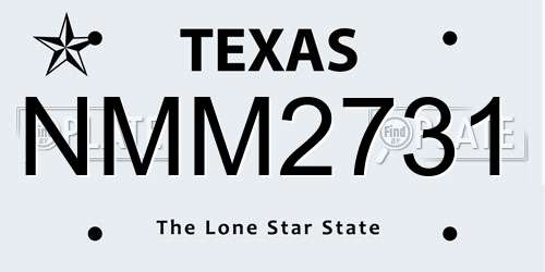 NMM2731 Texas License Plate