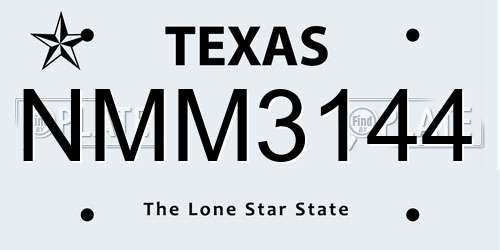 NMM3144 Texas License Plate