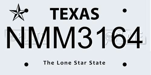 NMM3164 Texas License Plate