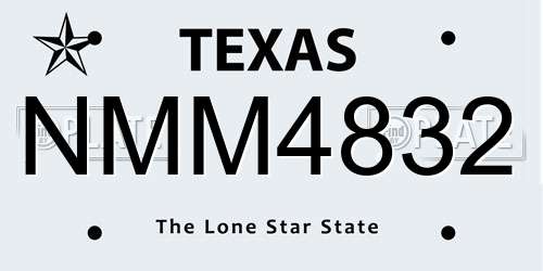 NMM4832 Texas License Plate