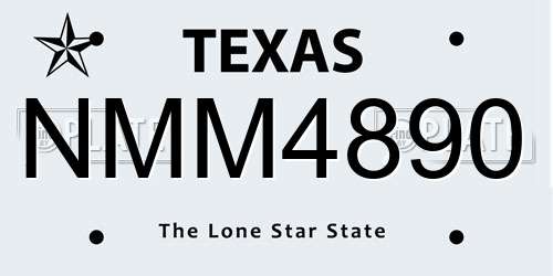 NMM4890 Texas License Plate