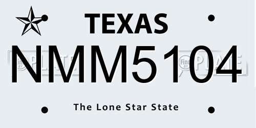 NMM5104 Texas License Plate