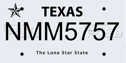 NMM5757 Texas License Plate