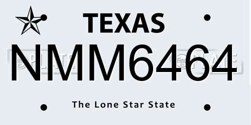 NMM6464 Texas License Plate