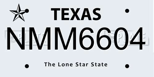 NMM6604 Texas License Plate