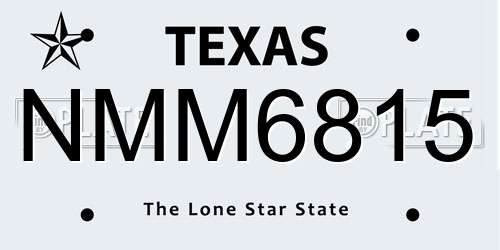 NMM6815 Texas License Plate