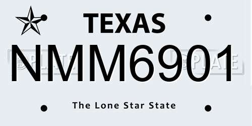 NMM6901 Texas License Plate