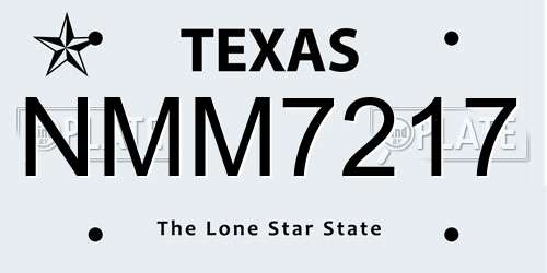 NMM7217 Texas License Plate