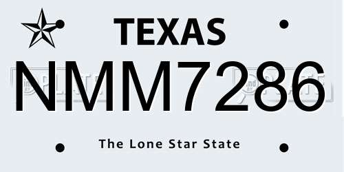 NMM7286 Texas License Plate