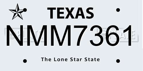 NMM7361 Texas License Plate
