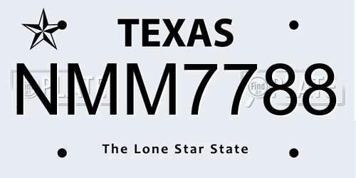 NMM7788 Texas License Plate