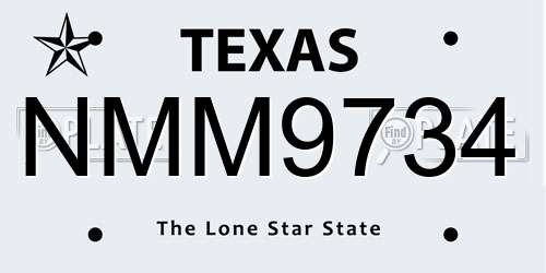 NMM9734 Texas License Plate