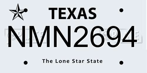 NMN2694 Texas License Plate