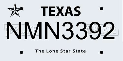 NMN3392 Texas License Plate