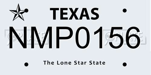 NMP0156 Texas License Plate