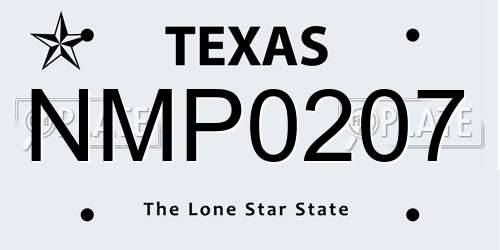 NMP0207 Texas License Plate