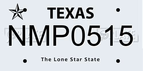 NMP0515 Texas License Plate