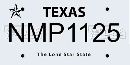 NMP1125 Texas License Plate