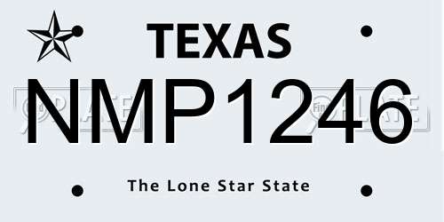 NMP1246 Texas License Plate