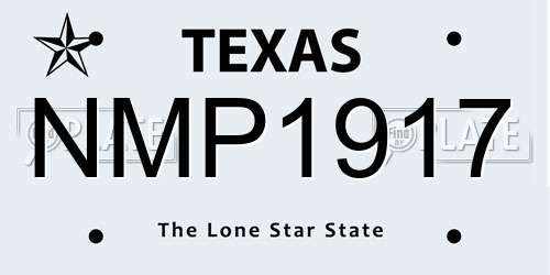 NMP1917 Texas License Plate
