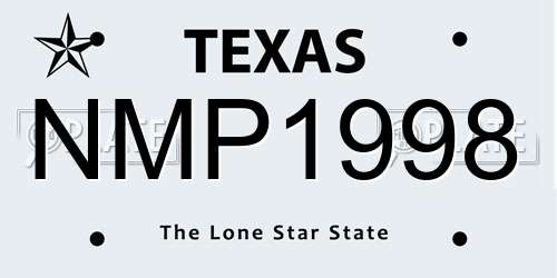 NMP1998 Texas License Plate