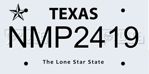 NMP2419 Texas License Plate