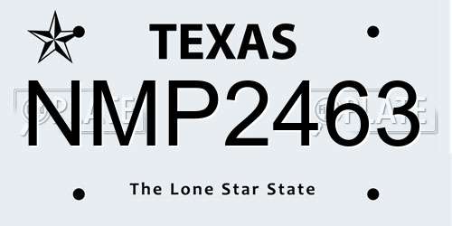 NMP2463 Texas License Plate