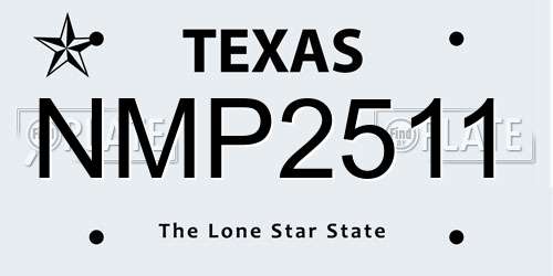 NMP2511 Texas License Plate