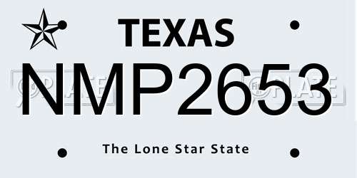 NMP2653 Texas License Plate