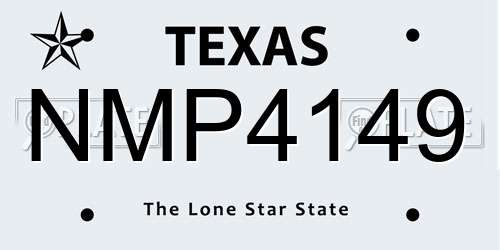 NMP4149 Texas License Plate