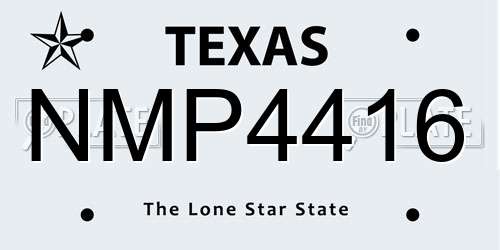 NMP4416 Texas License Plate