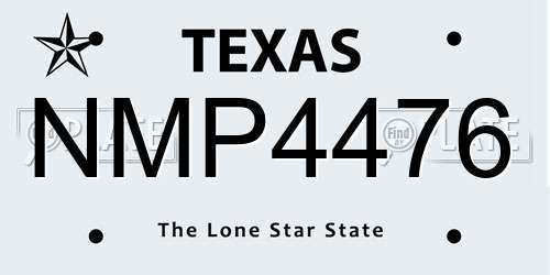 NMP4476 Texas License Plate