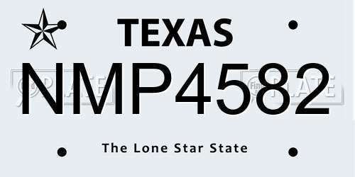 NMP4582 Texas License Plate