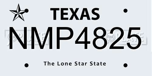 NMP4825 Texas License Plate