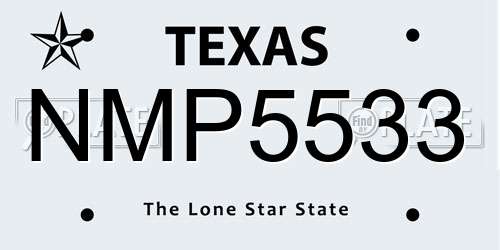 NMP5533 Texas License Plate