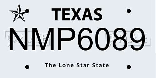 NMP6089 Texas License Plate
