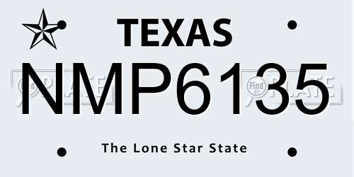 NMP6135 Texas License Plate