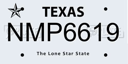 NMP6619 Texas License Plate