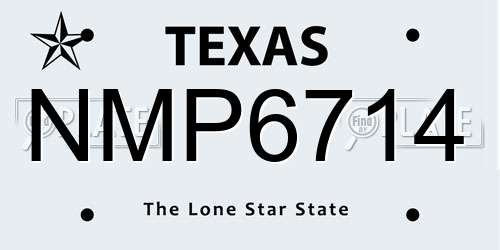 NMP6714 Texas License Plate