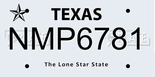NMP6781 Texas License Plate