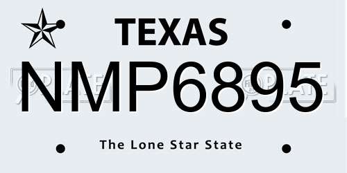 NMP6895 Texas License Plate