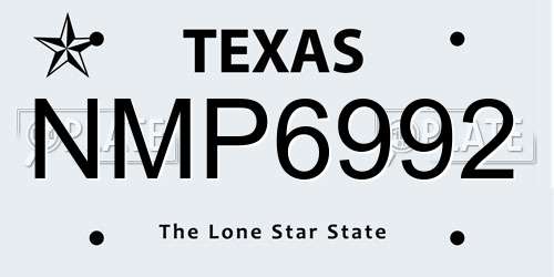 NMP6992 Texas License Plate