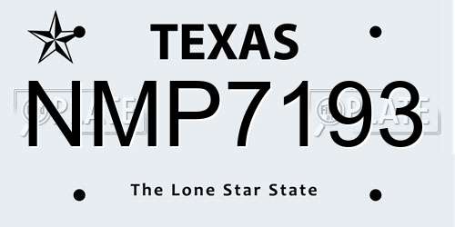 NMP7193 Texas License Plate
