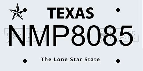 NMP8085 Texas License Plate