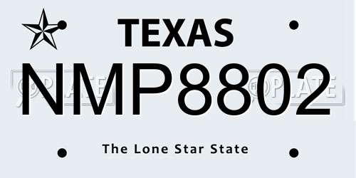 NMP8802 Texas License Plate