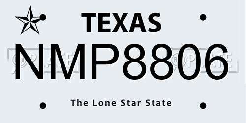 NMP8806 Texas License Plate