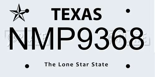 NMP9368 Texas License Plate