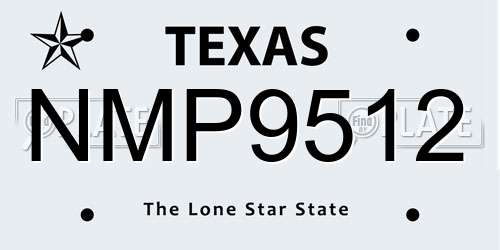 NMP9512 Texas License Plate