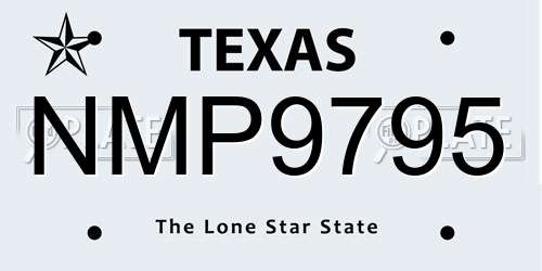 NMP9795 Texas License Plate